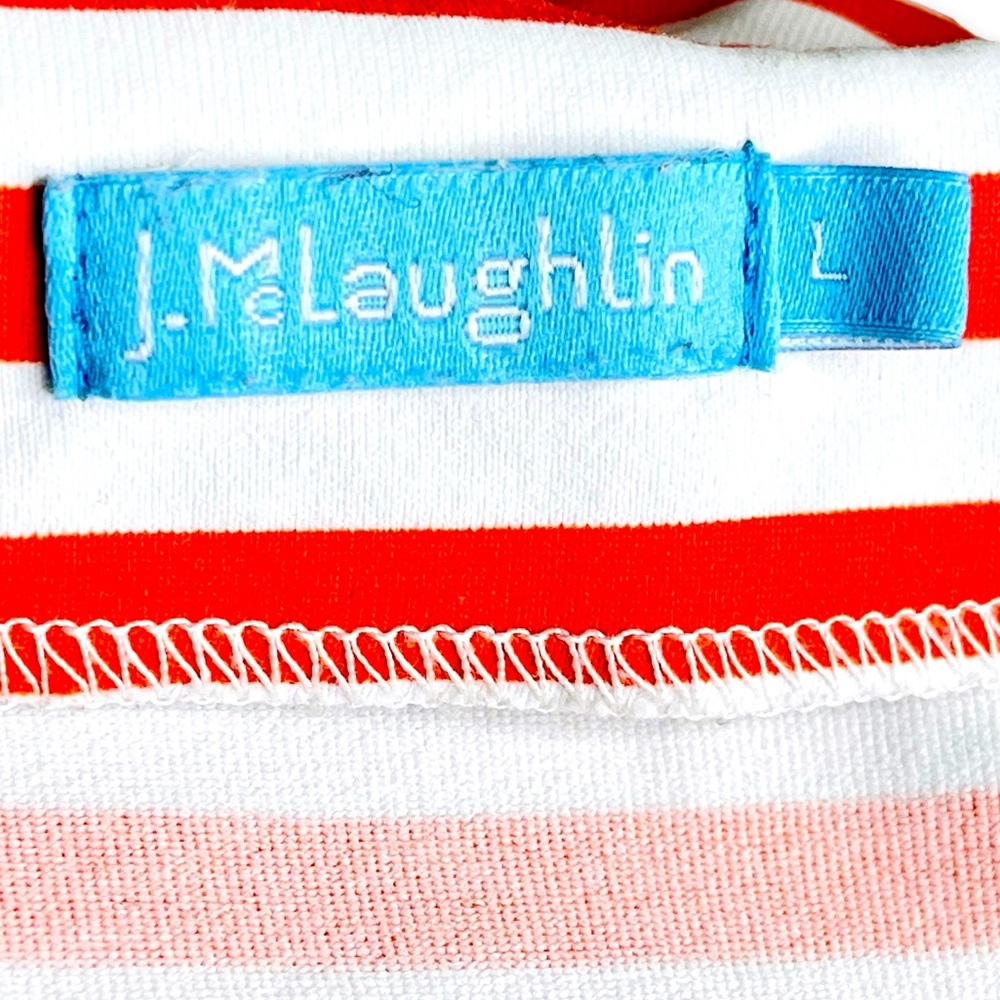 J. Mclaughlin Orange Striped Wavesong Tee Boatnec… - image 4